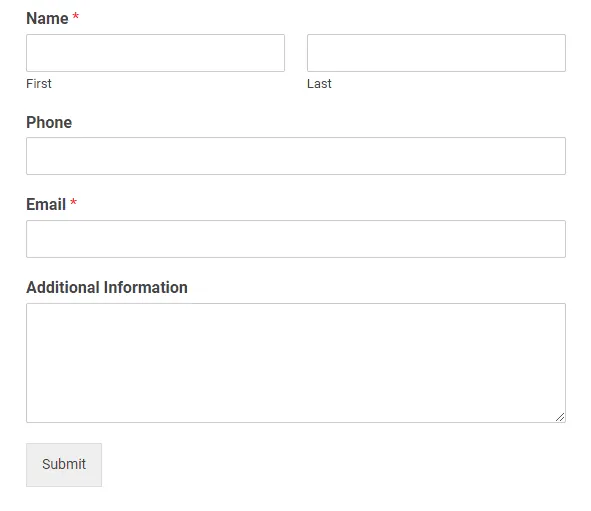 contact form